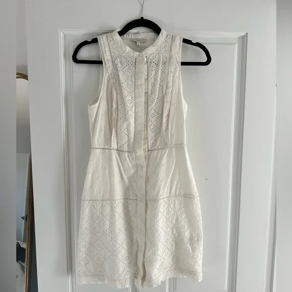joie embroidered dress Joie Women's Ralston Cotton Embroidered Dress - Porcelain